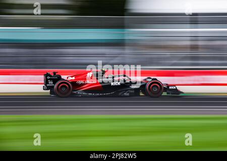 24 ZHOU Guanyu (Chi), Alfa Romeo F1 Team Einsatz C43, Action während der 2. Runde der FIA Formel-3-Meisterschaft 2023 vom 31. März bis 2. April 2023 auf dem Albert Park Circuit in Melbourne, Australien – Photo Xavi Bonilla/DPPI Stockfoto