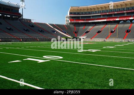 Blick vom Fußballfeld Gridiron im Vaught Hemingway Stadium auf dem Campus der University of Mississippi Stockfoto