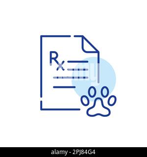Verordnung für die Veterinärmedizin. Tiermedizin. Pixelgenaue, bearbeitbare Konturlinie Stock Vektor