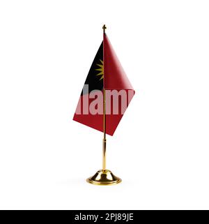Kleine Nationalflagge der Antigua und Barbuda auf einem Weißer Hintergrund Stockfoto