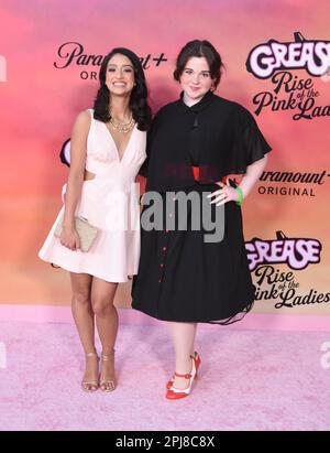 Los Angeles, Kalifornien, USA 29. März 2023 die Schauspielerin Madison Elizabeth Lagares und die Schauspielerin Emma Shannon nehmen am 29. März 2023 auf der Hollywood American Legion Post 43 in Los Angeles, Kalifornien, USA, an der Premiere von Paramount+s „Grease: Rise of the Pink Ladies“ Teil. Foto: Barry King/Alamy Stock Photo Stockfoto