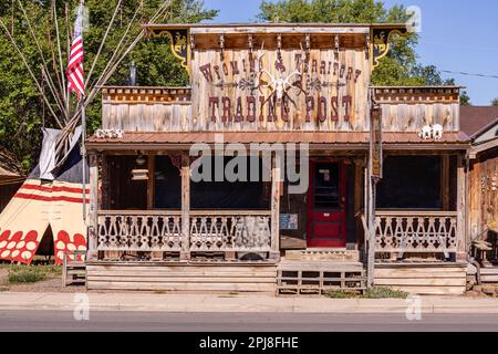 Stadt Hulett mit Wild West Saloons, Wyoming, Vereinigte Staaten von Amerika Stockfoto