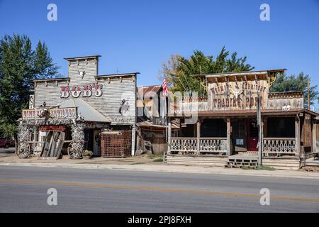 Stadt Hulett mit Wild West Saloons, Wyoming, Vereinigte Staaten von Amerika Stockfoto