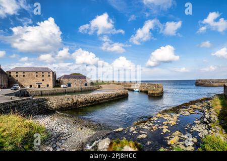 Der innere Hafen von Portsoy, am Moray Firth in Aberdeenshire, Schottland. Stockfoto