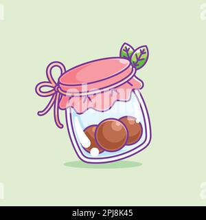 Süße Schokoladen-Süßigkeiten-Glas-Cartoon Stock Vektor