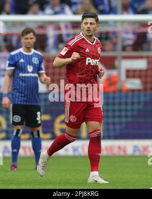 Düsseldorf, Deutschland. 31. März 2023. firo : 03/31/2023, Fußball, 2. Liga, 2. Bundesliga, Staffel 2022/2023, Fortuna Düsseldorf - HSV Hamburg, HSV Hamburg Hamburg Hamburg 2: 2 Dawid KOWNACKI, Fortuna, Jubilation bis 1: 1 Gutschein: dpa/Alamy Live News Stockfoto