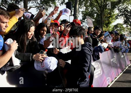 Melbourne, Australien. 01. April 2023. 1. April 2023, Albert Park, Melbourne, FORMEL 1 ROLEX AUSTRALIAN GRAND PRIX 2023, im Bild Yuki Tsunoda (JPN), Scuderia AlphaTauri Credit: dpa/Alamy Live News Stockfoto