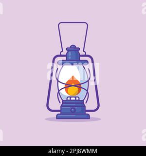 Petromax-Lampe im Vintage-Cartoon-Design Stock Vektor