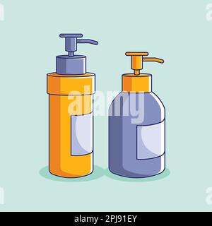 Plastik-Cartoon-Design für Kosmetikflaschen Stock Vektor