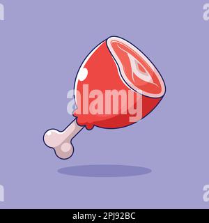 Cartoon-Bein-Knochen-Rindfleisch-Steak Stock Vektor