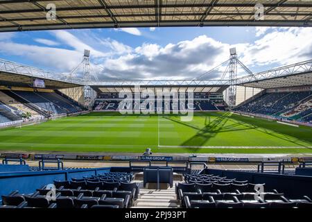 Allgemeiner Blick auf das Deepdale Stadium, Heimstadion von Preston North End während des Sky Bet Championship-Spiels Preston North End vs Blackpool in Deepdale, Preston, Großbritannien, 1. April 2023 (Foto von Craig Thomas/News Images) in, 4/1/2023. (Foto: Craig Thomas/News Images/Sipa USA) Guthaben: SIPA USA/Alamy Live News Stockfoto