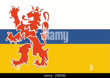 Flagge der Provinz Limburg (Königreich der Niederlande, Holland) Stock Vektor