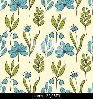 Frühlingsblumen-Muster, handgezeichnet. Vektordarstellung Stock Vektor