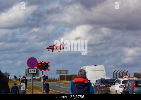 Rotes Licht für den Roten Pfeil. Stockfoto