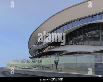 National Gymnastics Arena, Baku, Aserbaidschan. Stadion für Meisterschaften und Spiele in rhythmischer, akrobatischer, künstlerischer, Trampolin-Gymnastik Stockfoto