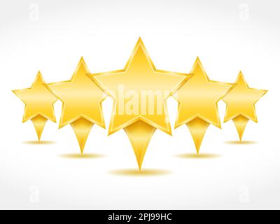 Fünf goldene Sterne, Vektor-EPS10-Darstellung Stock Vektor