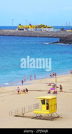 Morro Jable Beach in Jandia, Fuerteventura, Las Palmas, Kanarische Inseln, Spanien, Europa Stockfoto