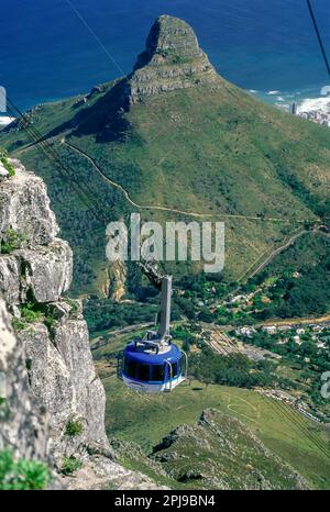 CABLE CAR GIPFEL TABELLE BERG KAPSTADT SÜDAFRIKA Stockfoto