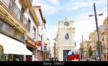 Panoramablick auf El Vendrell, Tarragona, Bajo Penedés, Penedés, Catalunya, Spanien, Europa Stockfoto