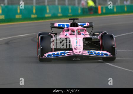 Melbourne, Australien. 01. April 2023. 1. April 2023: Melbourne Grand Prix Circuit, Melbourne, Victoria, Australien: Australian Formula 1 Grand Prix: Qualifizierung: Alpenfahrer Esteban Ocon Nummer 31 während der Qualifizierung für die australische Formel 1 Gutschrift: Action Plus Sports Images/Alamy Live News Stockfoto