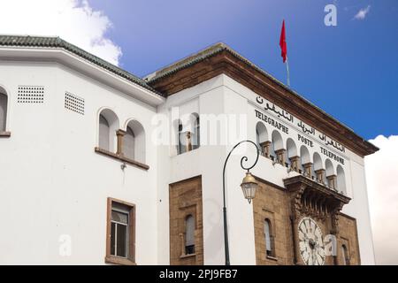 Telegraphe, Poste, Telephone Building in Rabat, Marokko, als Marokkos zentrales Postamt Stockfoto