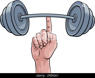Gewichtheben Hand Finger Holding Langhantel Konzept Stock Vektor