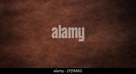 Hintergrund aus natürlichem Leder, Nahaufnahme aus braunem Rindsleder Stockfoto