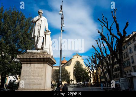 Statue von Cosimo Ridolfi auf der Piazza Santo Spirito, Florenz Stockfoto