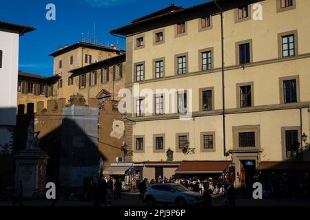 Rückseite des Medici-Palastes, Blick von der Kirche San Lorenzo in Florenz Stockfoto