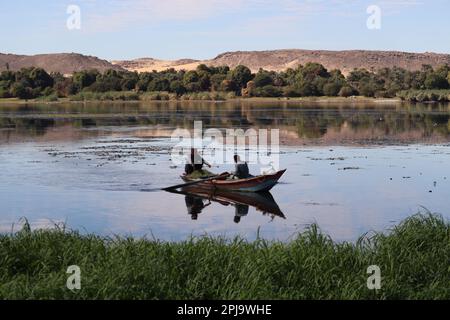 Wunderschöne Natur am Nil in Assuan, Ägypten Stockfoto