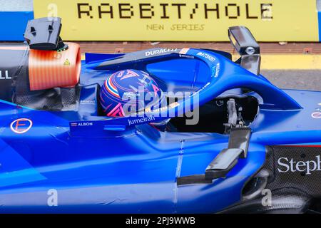 Melbourne, Victoria, Australien. 1. April 2023. MELBOURNE, AUSTRALIEN - APRIL 01: Alexander Albon aus Thailand fährt den Williams FW44 Mercedes während der Qualifikation für den australischen Grand Prix 2023 im Albert Park in Melbourne, Australien (Kreditbild: © Chris Putnam/ZUMA Press Wire) NUR REDAKTIONELLE VERWENDUNG! Nicht für den kommerziellen GEBRAUCH! Kredit: ZUMA Press, Inc./Alamy Live News Stockfoto