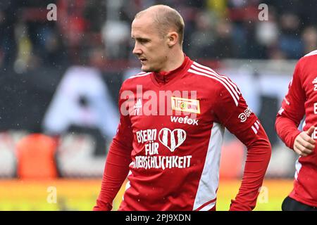 Berlin, Deutschland. 01. April 2023. Berlin, Deutschland. April 1. 2023: Sven Michel (11) vom 1. FC Union Berlin während des Spiels Bundesliga - 1. FC Union Berlin gegen VfB Stuttgart - an der Alten Foersterei. Berlin, Deutschland. (Ryan Sleiman /SPP) Guthaben: SPP Sport Press Photo. Alamy Live News Stockfoto