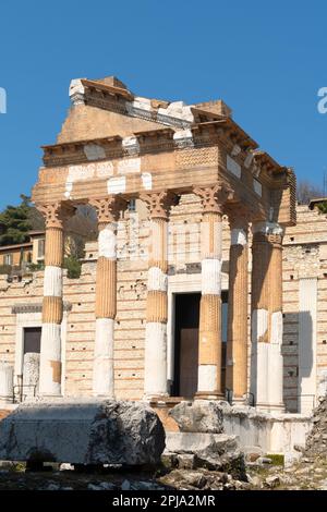 Das Capitolium in Brescia, Italien, gehört zum UNESCO-Weltkulturerbe. Stockfoto