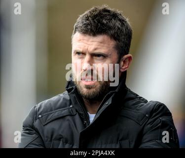 Huddersfield, Großbritannien. 01. April 2023. Middlesbrough Manager Michael Carrick während des Sky Bet Championship-Spiels Huddersfield Town vs Middlesbrough im John Smith's Stadium, Huddersfield, Großbritannien, 1. April 2023 (Foto von Ben Roberts/News Images) in Huddersfield, Großbritannien, am 4./1. April 2023. (Foto: Ben Roberts/News Images/Sipa USA) Guthaben: SIPA USA/Alamy Live News Stockfoto