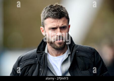 Huddersfield, Großbritannien. 01. April 2023. Middlesbrough Manager Michael Carrick während des Sky Bet Championship-Spiels Huddersfield Town vs Middlesbrough im John Smith's Stadium, Huddersfield, Großbritannien, 1. April 2023 (Foto von Ben Roberts/News Images) in Huddersfield, Großbritannien, am 4./1. April 2023. (Foto: Ben Roberts/News Images/Sipa USA) Guthaben: SIPA USA/Alamy Live News Stockfoto