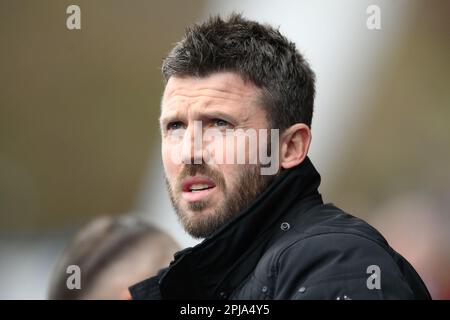 Huddersfield, Großbritannien. 01. April 2023. Middlesbrough Manager Michael Carrick während des Sky Bet Championship-Spiels Huddersfield Town vs Middlesbrough im John Smith's Stadium, Huddersfield, Großbritannien, 1. April 2023 (Foto von Ben Roberts/News Images) in Huddersfield, Großbritannien, am 4./1. April 2023. (Foto: Ben Roberts/News Images/Sipa USA) Guthaben: SIPA USA/Alamy Live News Stockfoto