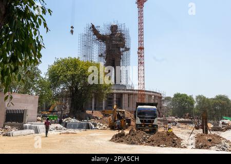 125 m hohe Dr. Babasaheb Ambedkar Statue in Hyderabad, Indien. Sie wird am 14,2023. April vorgestellt Stockfoto