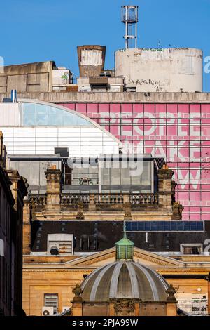 Blick auf die Straße in Glasgow Stockfoto