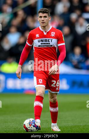 Huddersfield, Großbritannien. 01. April 2023. Darragh Lenihan #26 of Middlesbrough während des Sky Bet Championship-Spiels Huddersfield Town vs Middlesbrough im John Smith's Stadium, Huddersfield, Großbritannien, 1. April 2023 (Foto von Ben Roberts/News Images) in Huddersfield, Großbritannien, am 4./1. April 2023. (Foto: Ben Roberts/News Images/Sipa USA) Guthaben: SIPA USA/Alamy Live News Stockfoto