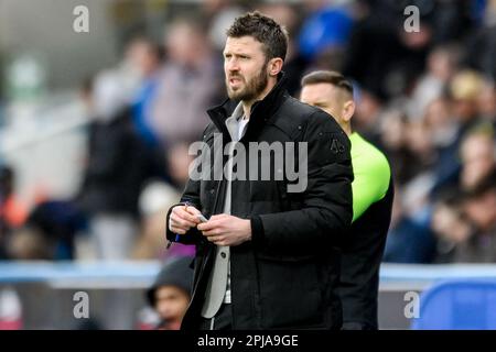 Huddersfield, Großbritannien. 01. April 2023. Middlesbrough Manager Michael Carrick während des Sky Bet Championship-Spiels Huddersfield Town vs Middlesbrough im John Smith's Stadium, Huddersfield, Großbritannien, 1. April 2023 (Foto von Ben Roberts/News Images) in Huddersfield, Großbritannien, am 4./1. April 2023. (Foto: Ben Roberts/News Images/Sipa USA) Guthaben: SIPA USA/Alamy Live News Stockfoto