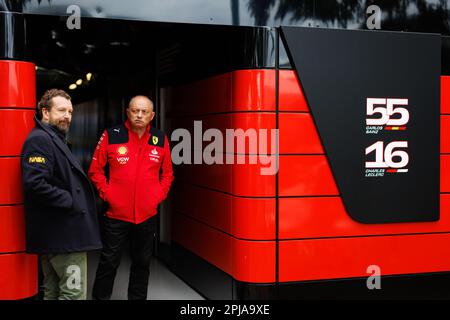 Albert Park, 1. April 2023 Frederic Vasseur, Teamleiterin von Scuderia Ferrari. Corleve/Alamy Live News Stockfoto