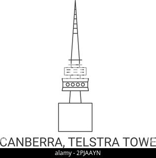 Australien, Canberra, Telstra Towe, Reise-Wahrzeichen-Vektordarstellung Stock Vektor