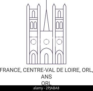 Frankreich, Centreval De Loire, Orl, die Kathedrale von Ansorlans reisen als Vektorgrafik Stock Vektor