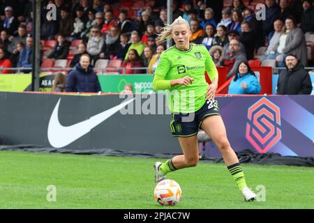 Crawley, Großbritannien. 01. April 2023. Broadfield Stadium, Crawley, Großbritannien, 01. April 2023 Alessia Russo (23, Manchester United) während eines WSL-Spiels am 01. April 2023 zwischen Brighton & Hove Albion und Manchester United im Broadfield Stadium, Crawley, Großbritannien (Bettina Weissensteiner/SPP) Guthaben: SPP Sport Press Photo. Alamy Live News Stockfoto