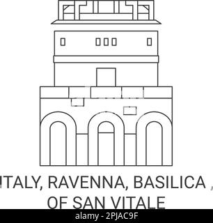 Italien, Ravenna, Basilika von San Vitale reisen als Vektorbild Stock Vektor