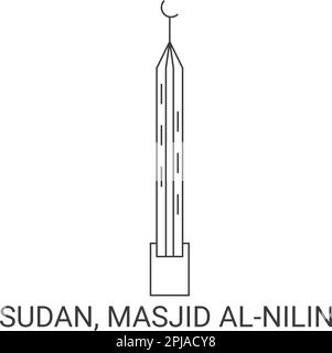 Sudan, Masjid Alnilin, Reise-Wahrzeichen-Vektordarstellung Stock Vektor