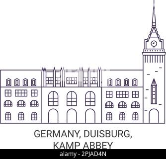 Deutschland, Duisburg, Kamp Abbey Reise-Wahrzeichen-Vektordarstellung Stock Vektor