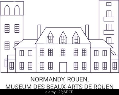 Frankreich, Normandie, Rouen, Museum des Beauxarts De Rouen reisen als Vektordarstellung für Wahrzeichen Stock Vektor