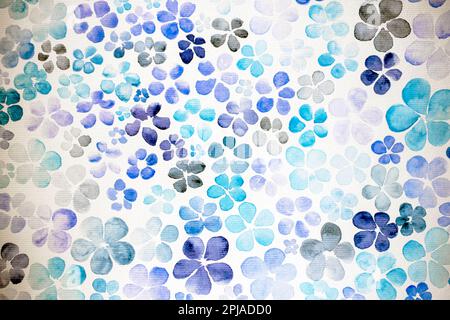 Aquarelle Blüten in verschiedenen Farbtönen. Stockfoto