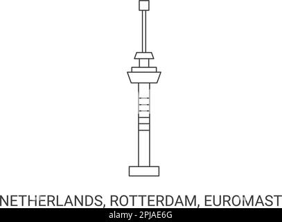 Niederlande, Rotterdam, Euromast, Vektordarstellung für Reiseziele Stock Vektor